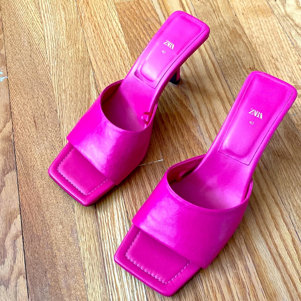 Almost new hot pink mule slides